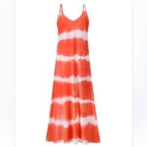 Orange and white dress. Size Small